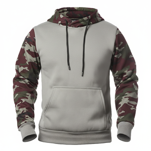 Sudadera con Capucha de Camuflaje para Hombre, Color Gris, Corte Regular, Bolsillo Canguro, Estilo Casual, Ropa Urbana de Otoño, Venta al Por Mayor - Product Image 1