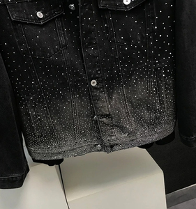 Men's Black Denim <b>Jacket</b> With Rivet Decoration Turn-down Collar <b>Punk</b> Style Excellent Quality Regular Fit Men's <b>Jacket</b> - Product Image 3
