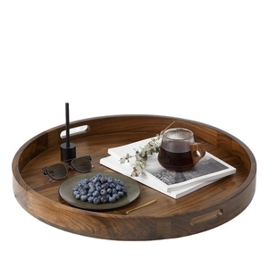Bandeja para servir de madera hecha a mano con asas, bandeja decorativa de lujo para comida, té, café y aperitivos para el hogar, cocina y uso en hoteles - Product Image 2