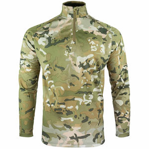 Chemise tactique d'hiver à manches longues avec fermeture éclair pour homme, protection UV, design multi-poches pour le camping en plein air, la randonnée, les uniformes - Product Image 1