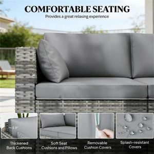 Divano da Esterno in Salice Grigio Misto per Giardino, Terrazze e Cortili, Doppia Seduta - Product Image 2