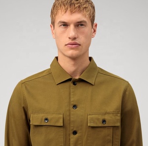 Camisa Casual de Manga Larga para Hombre, Nueva Tendencia 2024, Alta Calidad, Personalizada OEM, 100% Algodón, Alto Gramaje, Corte Holgado, Verano, Color Sólido - Product Image 4