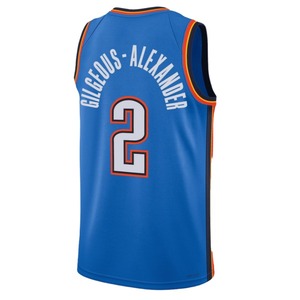 Camiseta de baloncesto azul Oklahoma City Thunder para hombre, sin mangas, que absorbe la humedad, ajuste atlético - Product Image 1