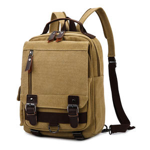 Vintage Classic Geometric <b>Canvas</b> <b>Backpack</b> Unisex Softback Open Durable Eco Friendly Daily Use 56-77L Travel Sports Brown Handle - Product Image 4