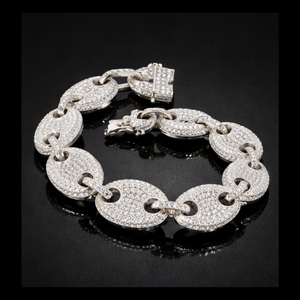 Pulsera de Eslabones Cubanos con Diamantes de Diseño de 5CT, Oro Sólido de 14KT, Joyería Hip Hop Pesada con Diamantes, Disponible en 10KT, VS H I - Product Image 3