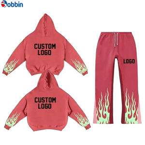 Conjunto Deportivo Personalizado para Hombre con Capucha, Estilo Urbano, Dos Piezas, Pantalones Jogger Anchos, 100% Algodón - Product Image 1