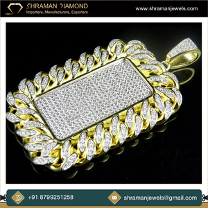เครื่องประดับ SHRAMAN JEWELS สร้อยคอจี้ทองคำแท้ 10K ดีไซน์ฮิปฮอปสำหรับทุกเพศ ประดับเพชรโมอิสซาไนต์ทรงบริลเลียนท์สุดหรู - Product Image 4