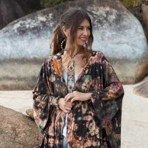 2025 nouveau Sexy Kimono Robe longue Kimono Robe été unisexe Kimono grandes femmes vacances vacances Look cravate teinture Kimono - Product Image 4