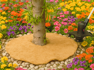Eco2go Vietnam Tapis rond écologique en fibre de coco, disque de paillis de coco biologique, anneau de contrôle des adventices pour pots et jardin - Product Image 1