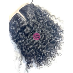Deep Curly T-Part U Part Virgin Remy Indian Human Hair <b>Wigs</b> with Transparent Lace - Product Image 5
