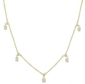 Collar Minimalista con Colgante de Corazón de Diamante Creado en Laboratorio de Oro de 14K, Piedras Talladas a Mano de Formas Mixtas, Cadena de Eslabones, para Boda de Mujer - Product Image 3
