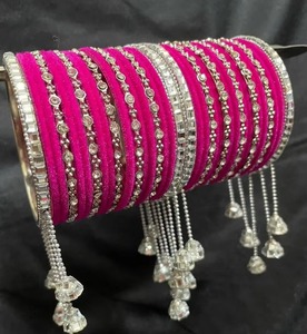 Elegant Indian Inspired Vintage Womens Glass Churiya Fashion Bangles Set Traditional Bridal Jewelry for <b>Wedding</b> Occasions - Product Image 1