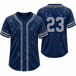 Jersey de Béisbol Personalizado con Pedrería para Animadoras, Uniforme Brillante para Mujeres y Niñas, Estilo Béisbol, Personalizable - Product Image 1