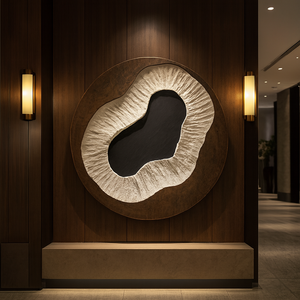 Escultura de madera orgánica única para colgar en la pared, arte de pared de madera hecho a mano para decoración de pared de muebles de sala de estar - Product Image 1