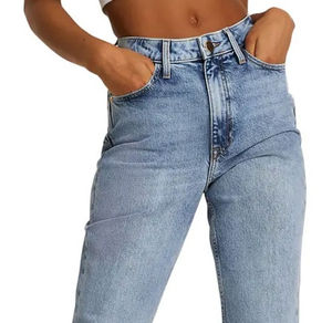 Pantalones vaqueros de mujer lavados de cintura alta estilo streetwear, pantalones pitillo de mezclilla para mujer, ropa casual OEM - Product Image 4