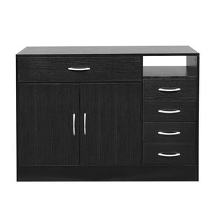 FCH nero MDF mobili da bagno con triamina doppie porte e cinque cassetti armadio - Product Image 1