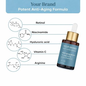 Vitamin C <b>Face</b> Serum with Hyaluronic Acid Retinol Niacinamide and Vitamin E Anti Aging Brightening Facial Skin Care Serum - Product Image 4