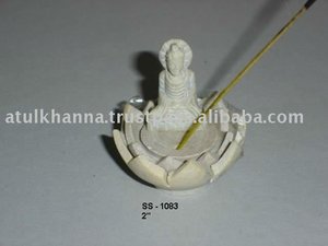 Última producción de forma redonda de alta calidad de clase alta esteatita hermosa hoja hecha a mano diseño de arte soporte de palo de incienso uso para el hogar - Product Image 3