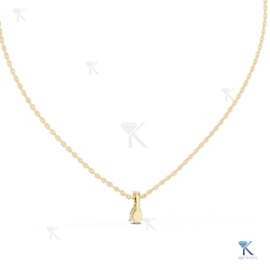 Collar con Colgante Solitario Clásico de Diamante Cultivado en Laboratorio con Corte Pera de 0.50 CT, Oro Sólido de 14K/18K, Diseño de Canasta Abierta, Joyería Fina para Mujer, Ideal para Bodas y Fiestas - Product Image 6