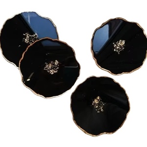 ชุดแผ่นรองแก้วเรซินสีดำสุดพิเศษมี4ชิ้นวัสดุพรีเมียมและแผ่นรองแก้วราคาพิเศษ - Product Image 1