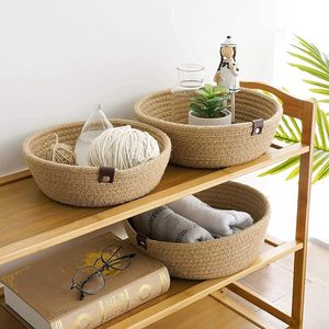 Natural Jute <b>Small</b> Storage <b>Basket</b> Round Beige Brown Mini Rope Paper Box Hamper Tray for Baby Nursery Home Decor - Product Image 5
