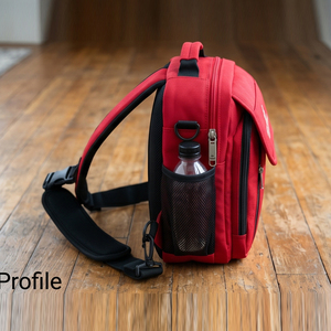 Sacs à bandoulière rouges personnalisés, sacs de poitrine isolés avec fermeture éclair, sacs à bandoulière tendance pour usage quotidien, sacs de voyage à bandoulière - Product Image 3