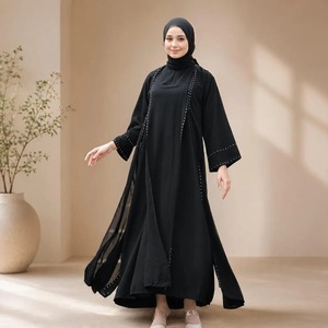 Abaya de qualité supérieure, robe islamique longue et modeste à manches longues, coupe ample, pour femmes musulmanes, à porter au quotidien et pour les occasions formelles, en vente. - Product Image 4