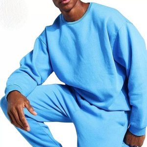 Men's 100% Cotton Fleece Winter Sweatshirt Set Crew Neck Jogging Sweatsuit Custom Print Breathable Quick Dry Gym <b>Tracksuit</b> - Product Image 4