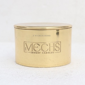Custom Logo Pure Brass Gold 12 Oz Handmade Glossy Finish Candle Jar Containers for Candle Making Votive Candle Home Decoration - Product Image 6