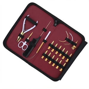 Complete <b>Hair</b> Extension Application Set Micro Ring Bead Crimping Plier Bond Cutter Loop Hook Thread Scissors Sectioning <b>Clips</b> - Product Image 3