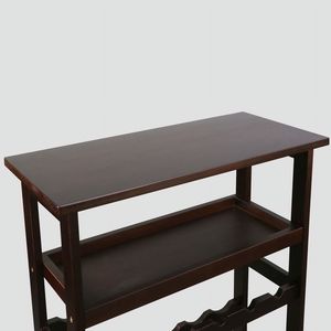 Porte-vin moderne autoportant pour 18 bouteilles avec plateau et plateau de service en chêne, fer, verre et acrylique - Product Image 2
