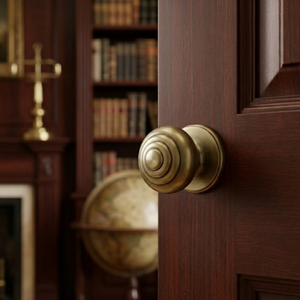 Pomo de Puerta de Latón Macizo de Primera Calidad con Acabado Antiguo |   Manija de Puerta Principal Resistente, Estilo Clásico Vintage, Herrajes de Entrada para el Hogar - Product Image 5