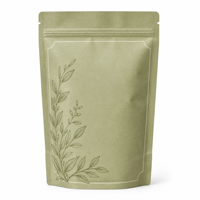 Sachet Doypack en papier kraft avec doublure en aluminium, fermeture zip refermable, thermoscellable, anti-humidité, pour emballage de thé en vrac