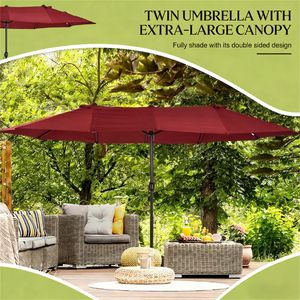 Ombrellone da Giardino per Esterni Rosso Vino, Ombrelloni e Basi per Patio Senza Base - Product Image 3