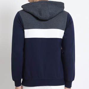 Veste zippée à capuche en molleton de coton multicolore de qualité supérieure pour hommes, veste zippée douce avec broderie 3D, manteau d'hiver teint en plaine - Product Image 3