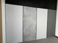 Panneau mural en marbre SPC ignifuge et imperméable 4x8 pieds avec revêtement UV pour hôtels et usage domestique, insonorisant, installation par système de clic
