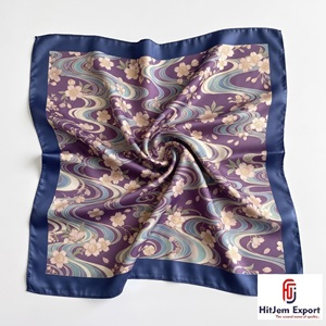 High Grade <b>Silk</b> <b>Square</b> <b>Scarves</b> Custom Digital Print Lightweight Fabric Women Fashion Accessories OEM ODM Manufacturer - Product Image 5