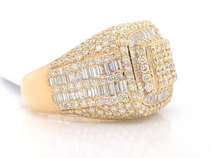 Anillo Cuadrado Hip Hop de Plata de Ley 925 Bañado en Rodio con Incrustaciones de Circonitas, Corte Baguette y Redondo, Regalo de Boda o Aniversario para Hombre - Product Image 4