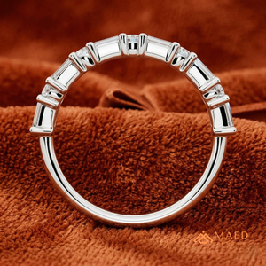 Anillo de Eternidad de Lujo de Plata de Ley 925 con Moissanita, Anillo de Compromiso con Corte Marquesa, Regalo de Aniversario para Mujer - Product Image 3