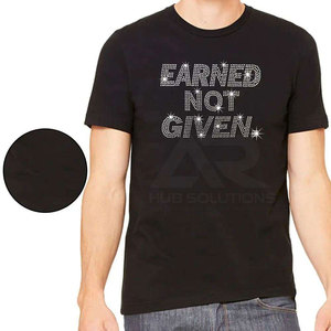 T-shirt en coton 100% avec strass, style tendance, vêtements de mode haut de gamme, design de logo personnalisé, prix de gros d'usine - Product Image 6