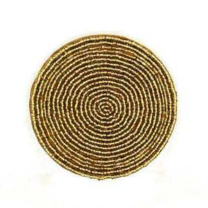 Premium Bohemian Design Beaded Cup Coasters Eco-Friendly <b>Scratch</b> Resistant for Coffee Table Handmade in India - Product Image 1