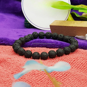 Lava Round Natural Bead Stone Bracelet for <b>Men</b> and Women Stretch Fashion Jewelry 8mm - Product Image 3