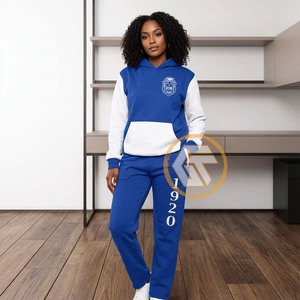 Ensemble 2 pièces à capuche pour femme Zeta Phi Beta Sorority Fraternity, en molleton de coton uni, brodé, respirant et à séchage rapide - Product Image 3