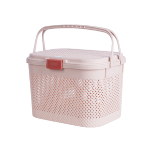 HOKORI Handmade Plastic Storage <b>Basket</b> <b>Lid</b> Eco-Friendly Modern Organizer Home Decoration Laundry Toy Storage - Product Image 2