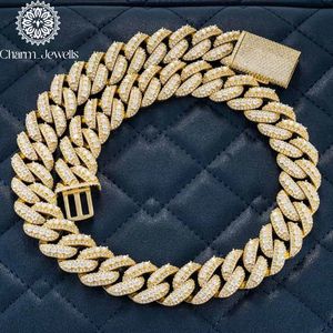 Charm Jewells Men's 14K Gold Plated Moissanite IGI Certified Ball Shape <b>Statement</b> <b>Necklace</b> Brilliant Cut Link Chain Luxury Hip - Product Image 6