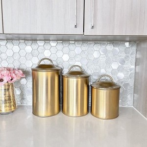 Premium Hammered Copper Canister Set with Lid, Kitchen Storage Containers for Sugar Tea Coffee, Handmade Copper Kitchenware Set - Product Image 1