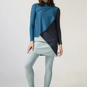 Customize Muslim Swimwear Women Modest Full Coverage Burkini Swimsuit Zippers Front <b>Print</b> 2 Piece Set Quick Dry Stylish <b>Islamic</b> - Product Image 6