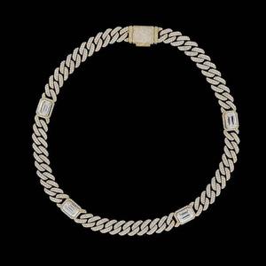 Cadena Cubana de Plata de Ley 925 con Diamantes y Baño de Oro Rosa, Joyería Estilo Hip Hop para Hombre - Product Image 1