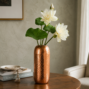Vase à fleurs en cuivre martelé artisanal, vase décoratif en métal pour la décoration de la maison, centre de table, arrangement floral, décoration de mariage - Product Image 3