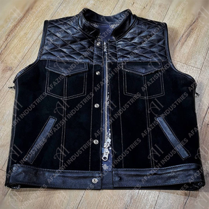 Moto équitation hiver toile cuir gilet hommes fermeture à glissière imperméable décontracté confortable vente chaude - Product Image 1